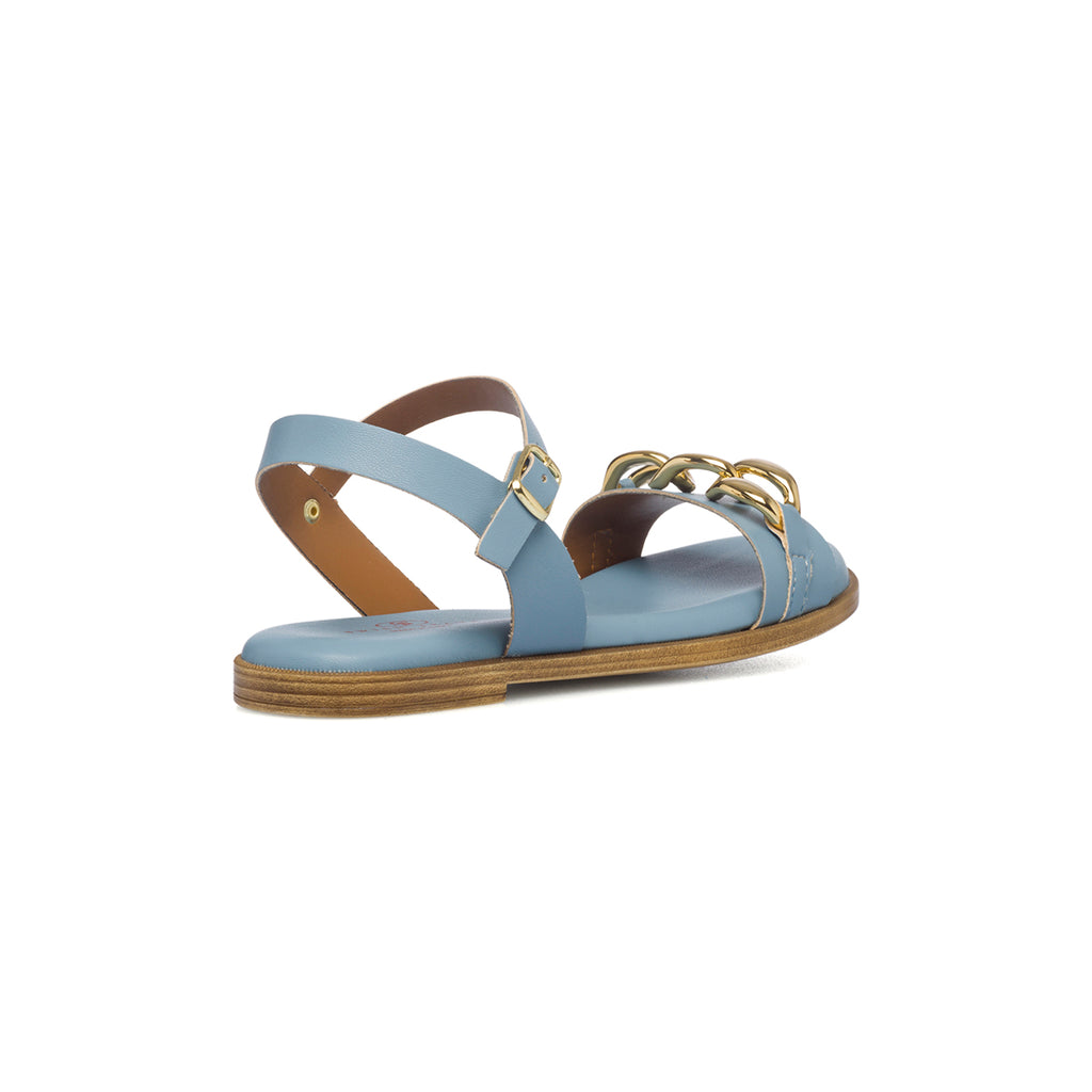 Sandali bassi azzurri con catena Swish Jeans