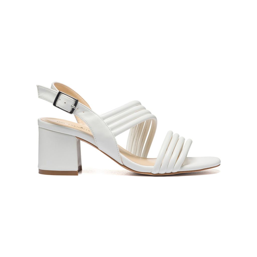 Sandali bianchi con tacco 6 cm Lora Ferres