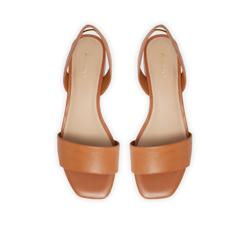 Sandali color cognac in pelle con cinturino e tacco 2 cm ALDO Doredda