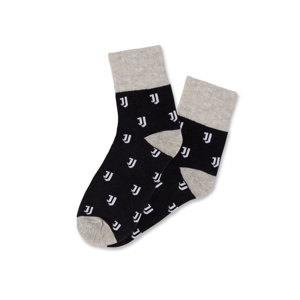 Pacco da 4 paia di calzini grigi e neri da bambino con logo Juventus