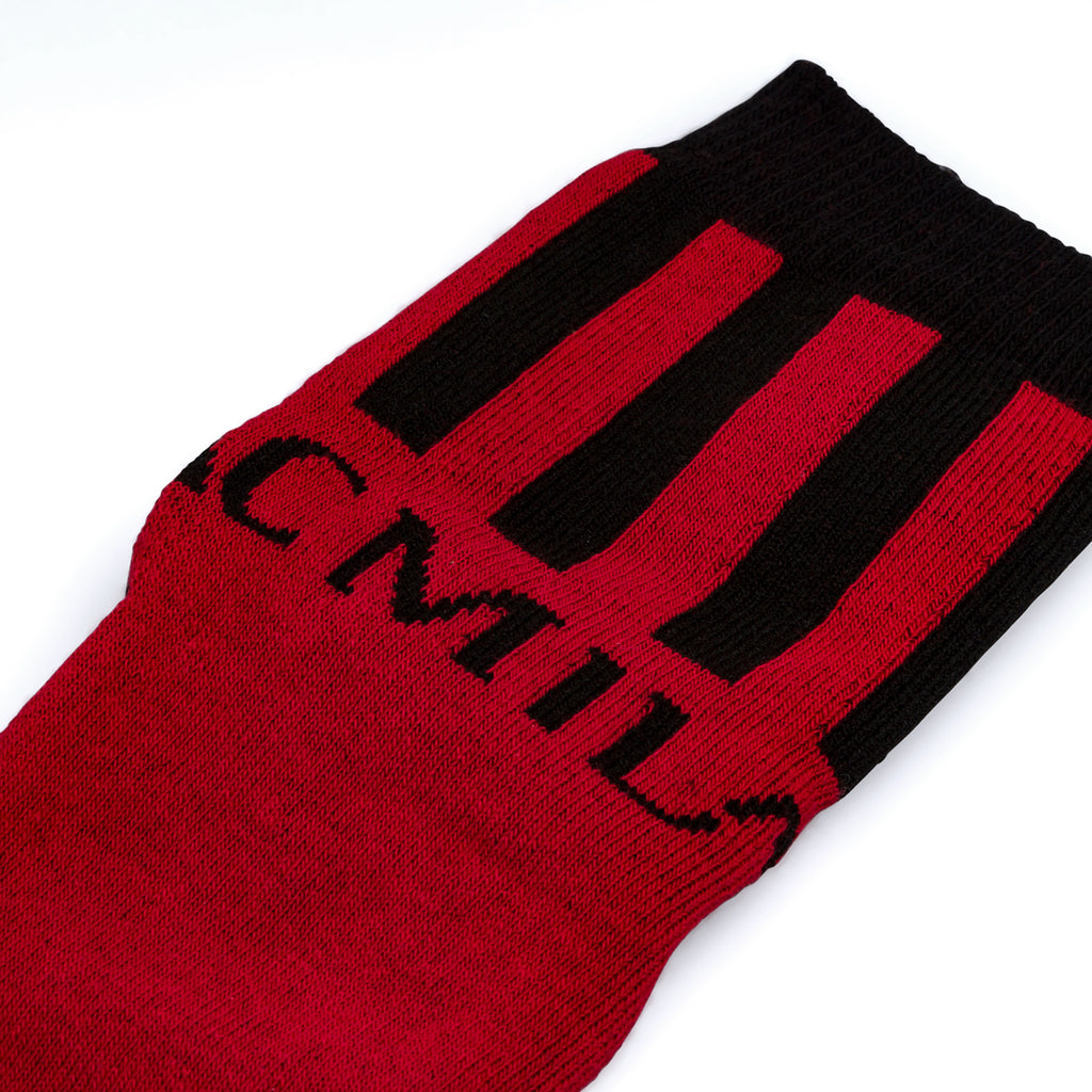 Calzini antiscivolo rossi da bambino con logo Milan
