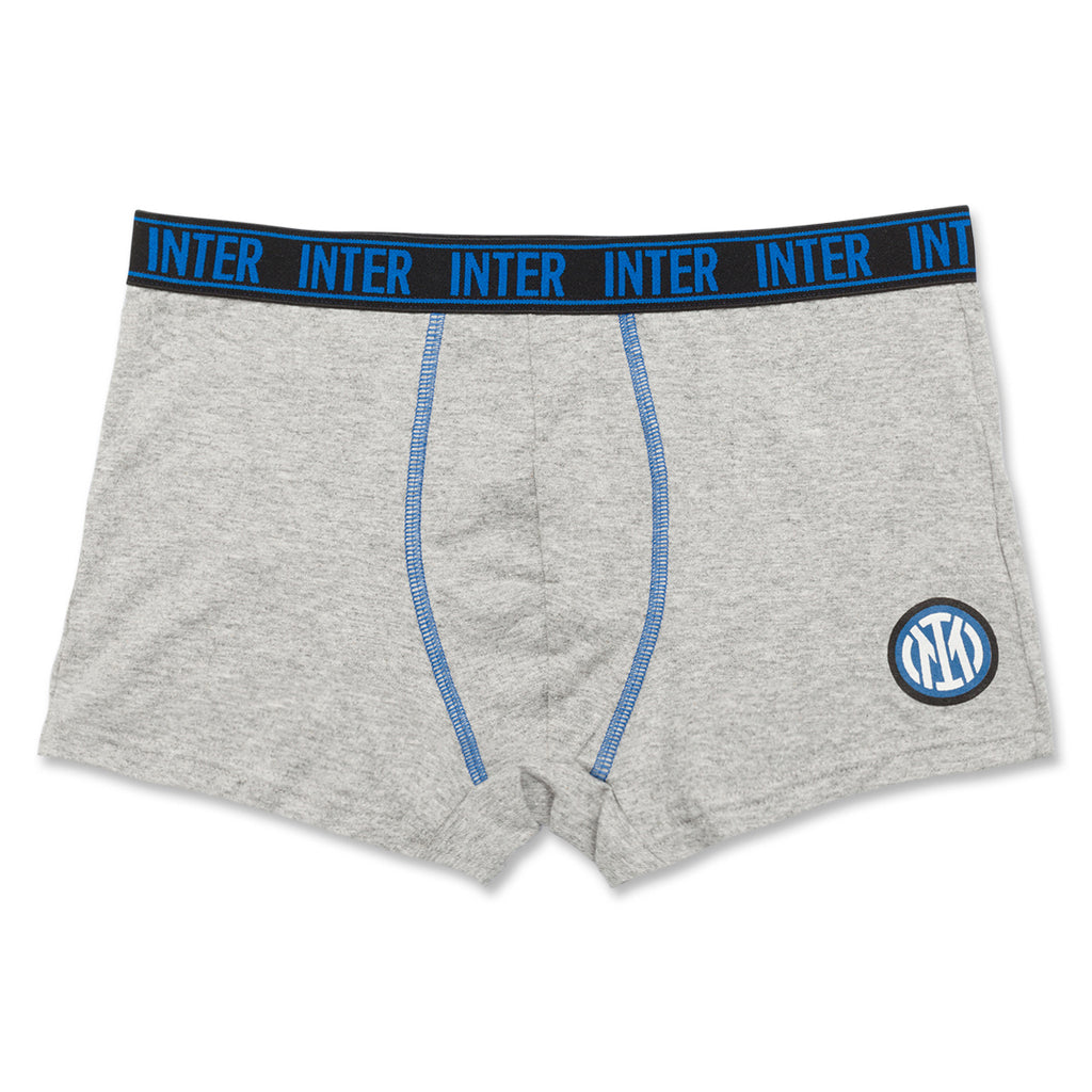 Boxer grigi da uomo con logo Inter