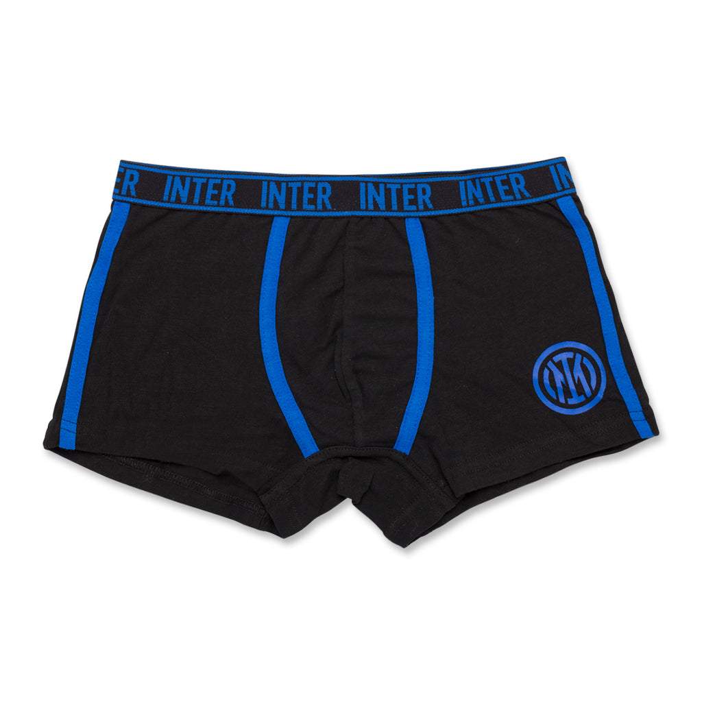 Boxer neri da bambino con logo Inter