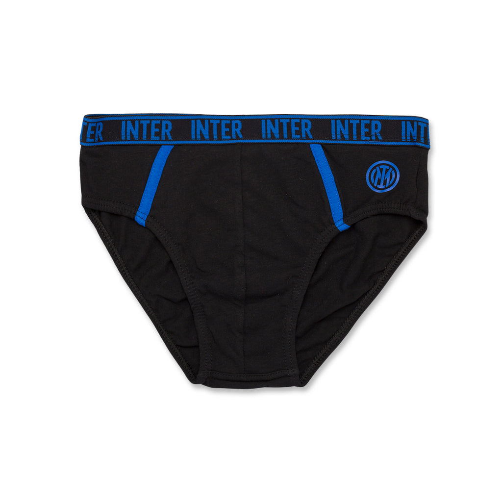 Slip neri da bambino con logo Inter