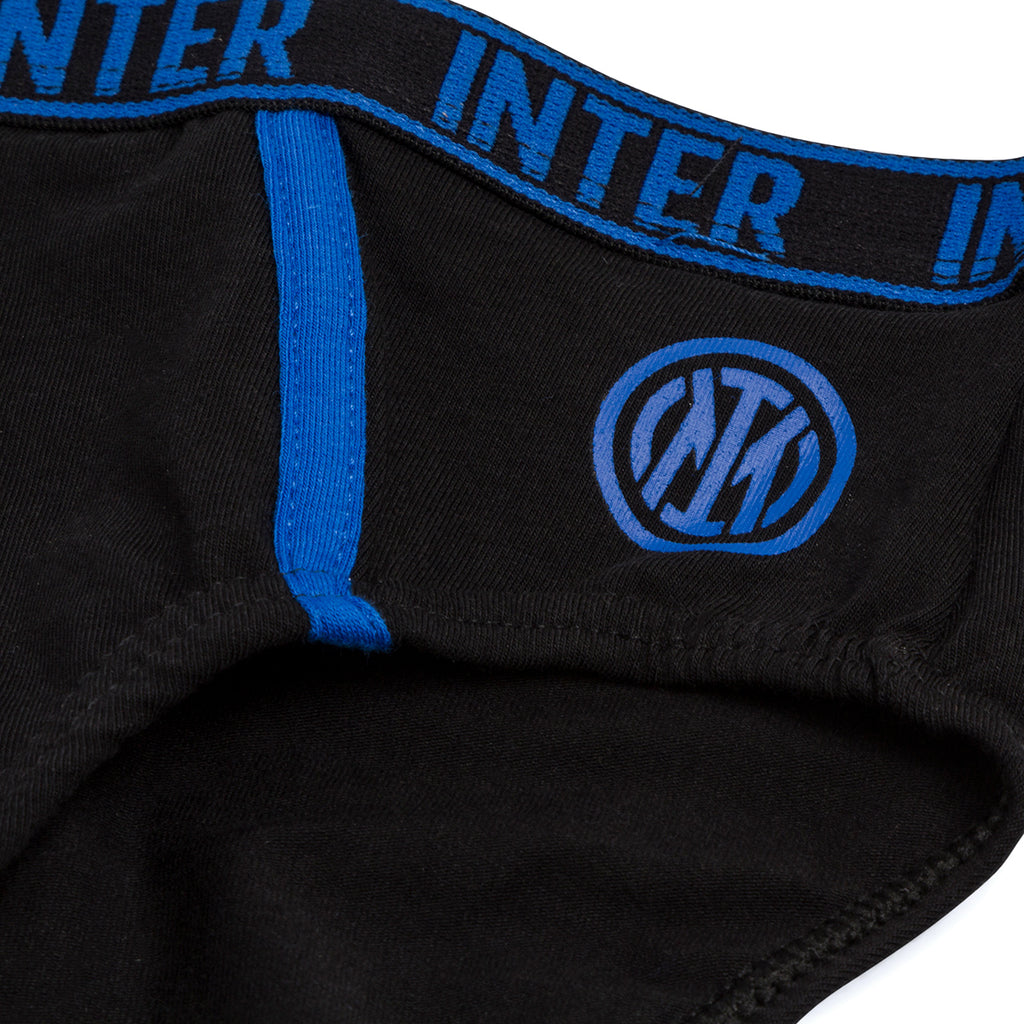 Slip neri da bambino con logo Inter