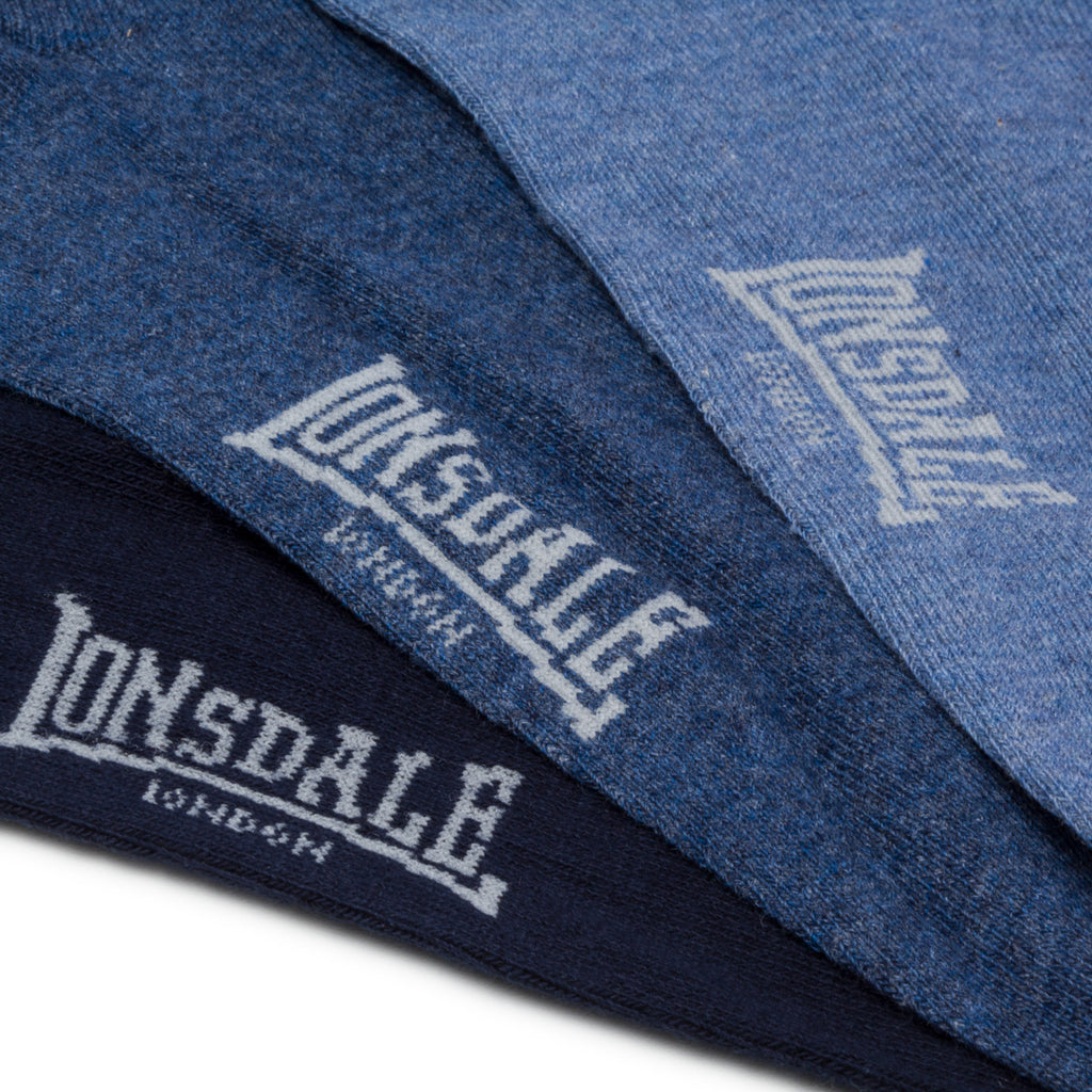 Pacco da 5 paia di calzini blu e azzurri da donna Lonsdale