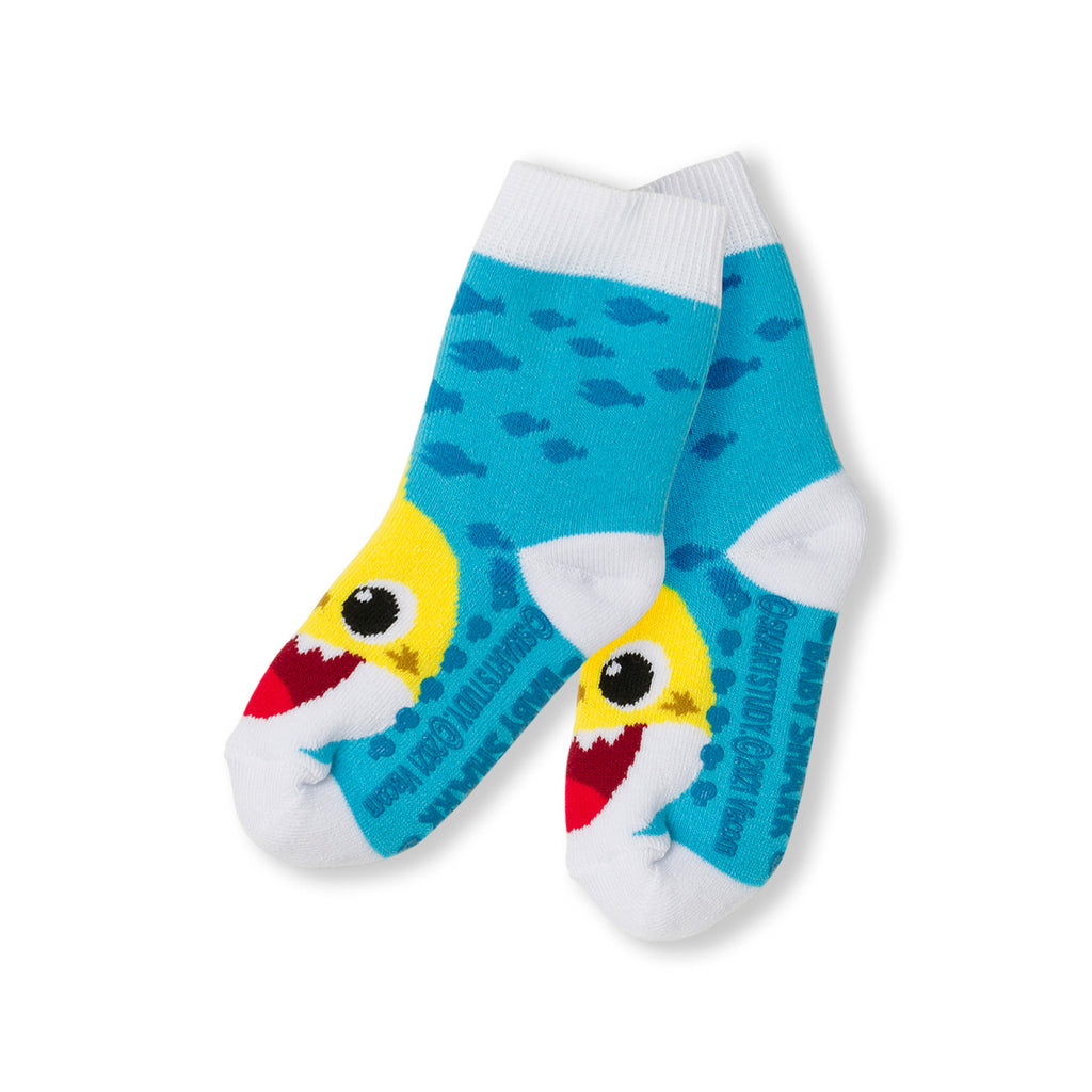 Calzini antiscivolo azzurri da bambino Baby Shark