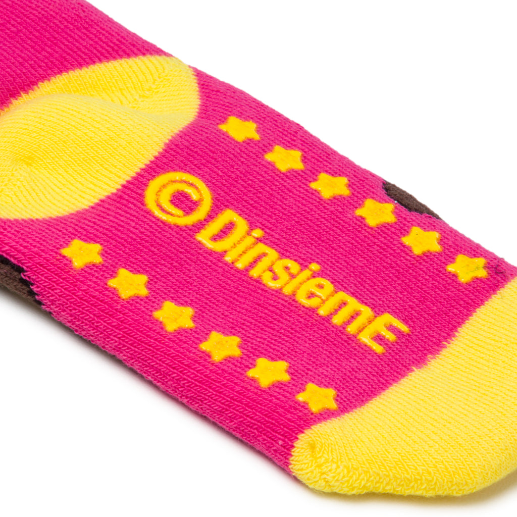 Calzini antiscivolo fucsia e gialli da bambina Dinsieme