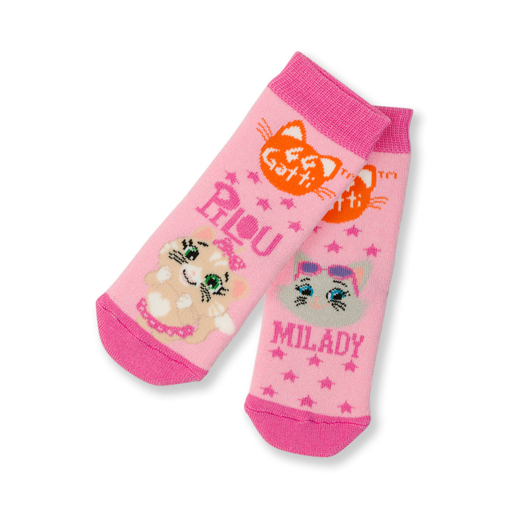 Calzini antiscivolo rosa da bambina 44 Gatti
