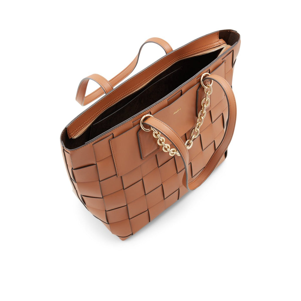 Borsa a spalla color cognac effetto intrecciato ALDO Alhena