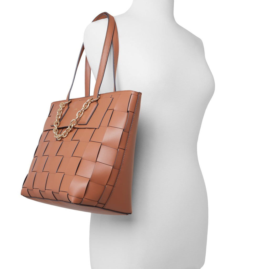 Borsa a spalla color cognac effetto intrecciato ALDO Alhena